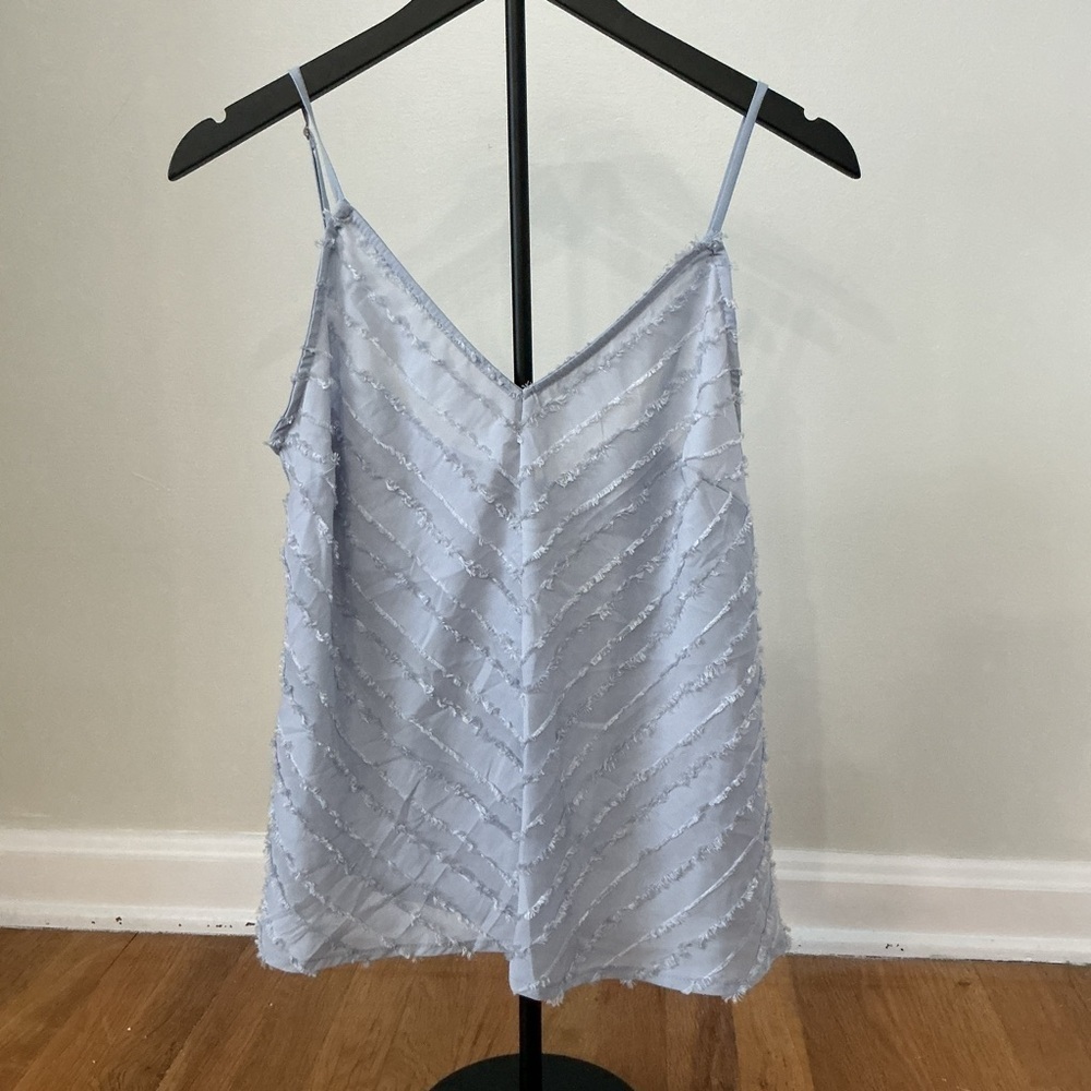 Intimately Free People Womens LiBlue Fringe Chevron Adjustable Straps Tank Top M